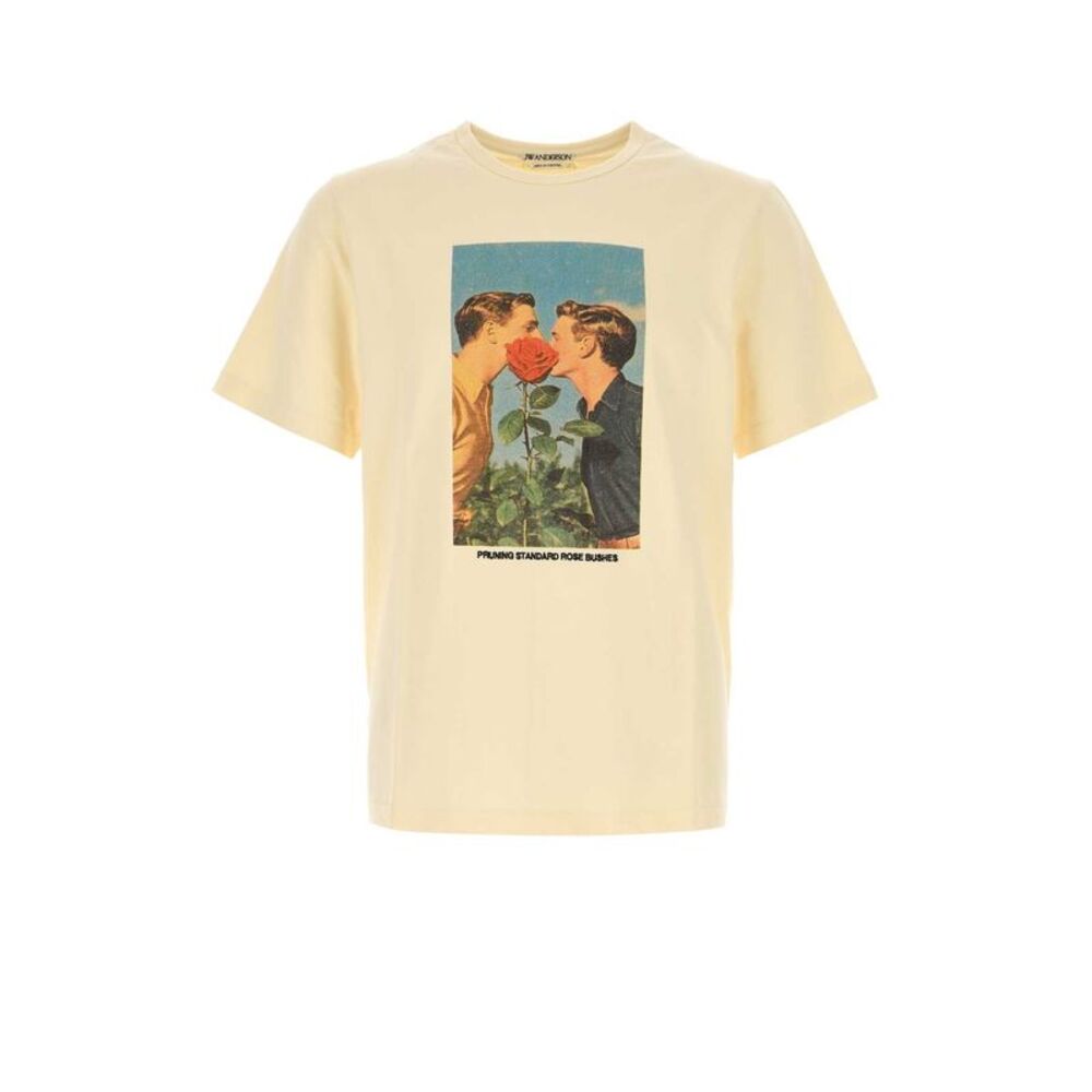 Jw Anderson Men Cream Cotton T-Shirt
